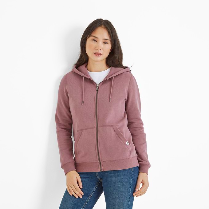 Mia Womens Supersoft Zip Hoody - Mauve