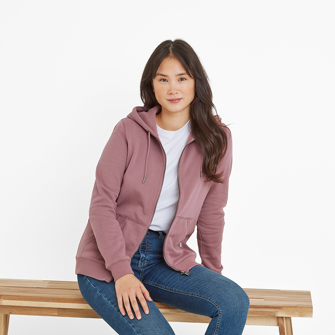 Mia Womens Supersoft Zip Hoody - Mauve
