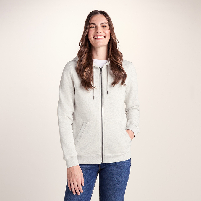 Mia Womens Supersoft Zip Hoody - Oatmeal Marl