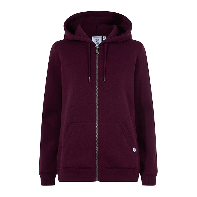 Mia Womens Supersoft Zip Hoody  - Burgundy