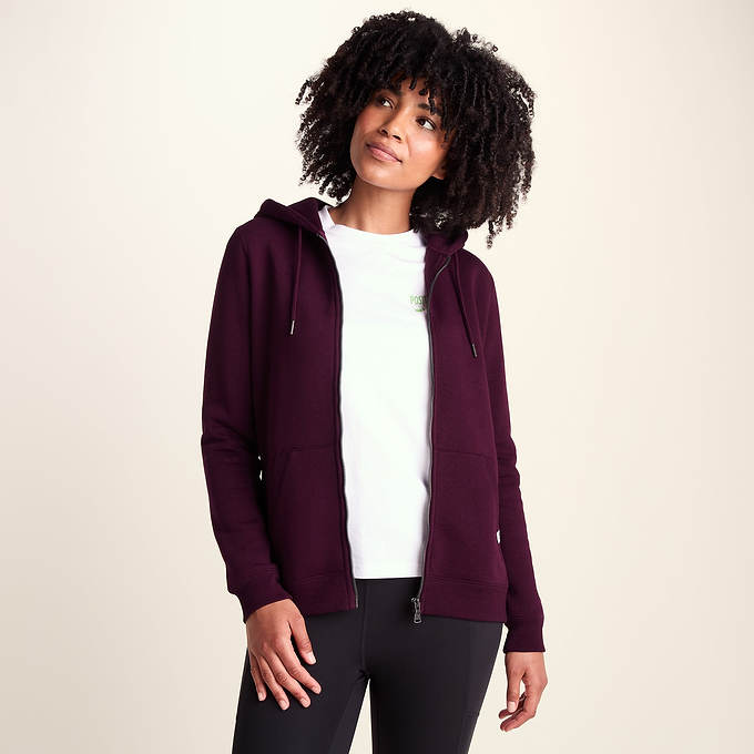 Mia Womens Supersoft Zip Hoody  - Burgundy