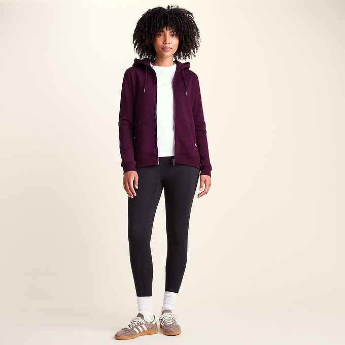 Mia Womens Supersoft Zip Hoody  - Burgundy