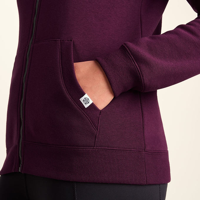 Mia Womens Supersoft Zip Hoody  - Burgundy