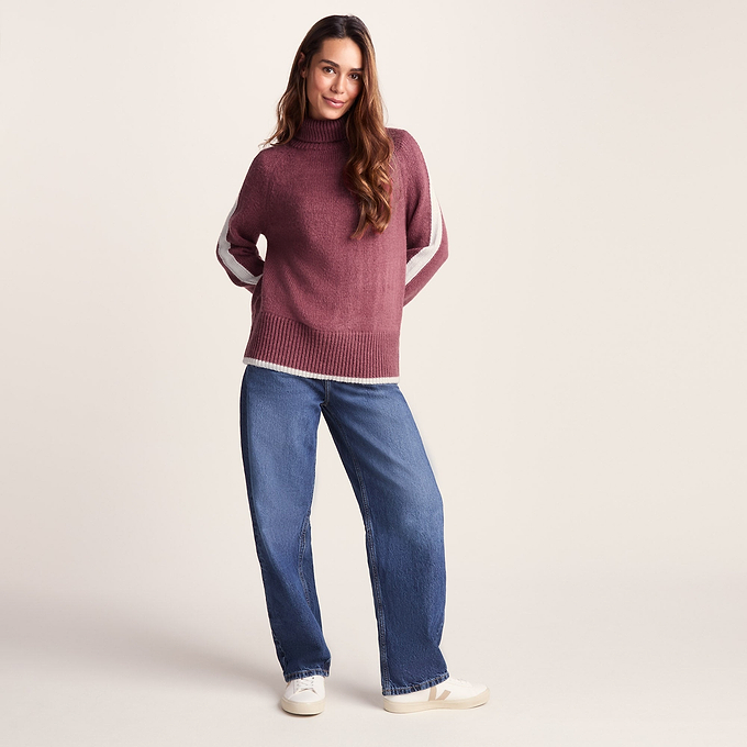 Moira Womens Knitted Jumper - Washed Burgundy