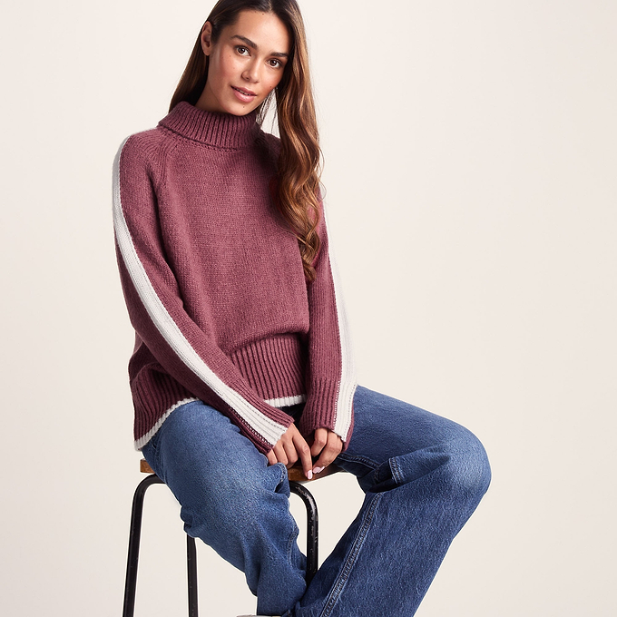 Moira Womens Knitted Jumper - Washed Burgundy