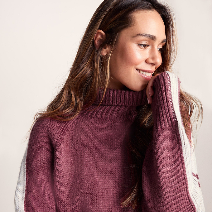 Moira Womens Knitted Jumper - Washed Burgundy