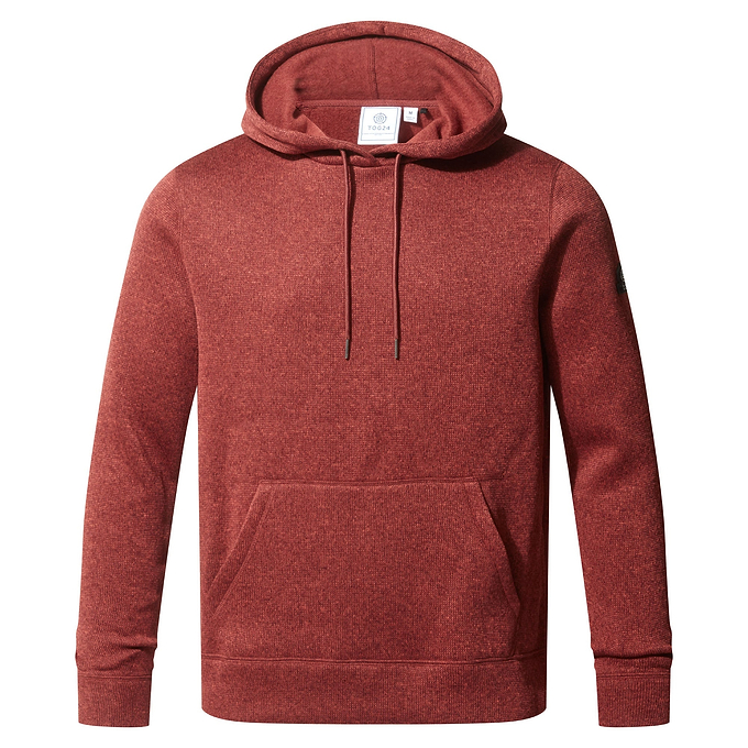 Mosby Mens Supersoft Knitlook Fleece Hoody - Clay Marl