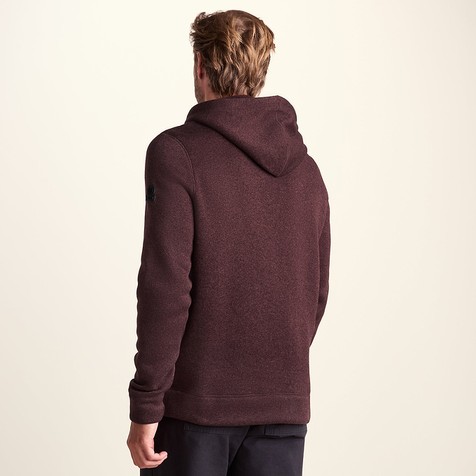 Mosby Mens Supersoft Knitlook Fleece Hoody - Chestnut Brown Melange