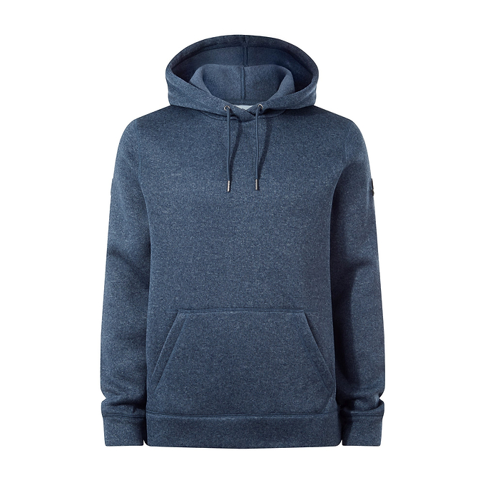 Mosby Mens Supersoft Knitlook Fleece Hoody - Smokey Blue Melange
