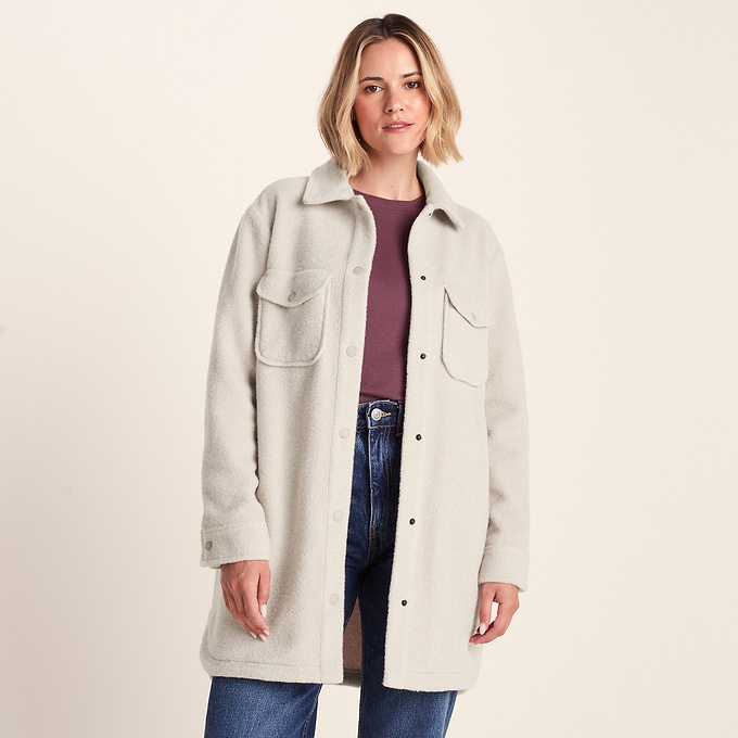 Nayla Womens Long Shacket - Warm Cloud