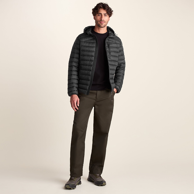North Mens RDS Certified Down Hooded Jacket - Black