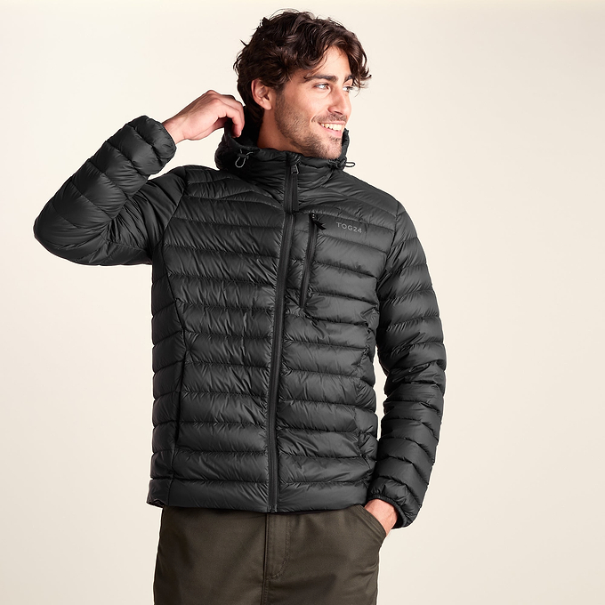 North Mens RDS Certified Down Hooded Jacket - Black