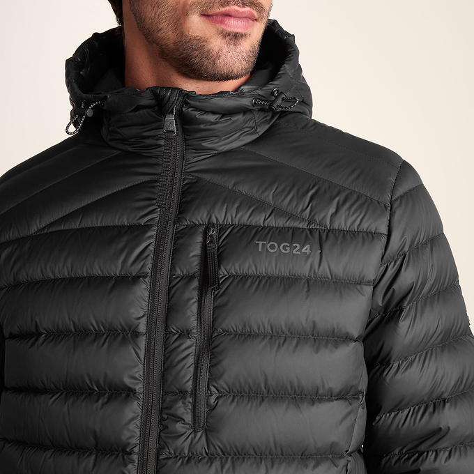 North Mens RDS Certified Down Hooded Jacket - Black