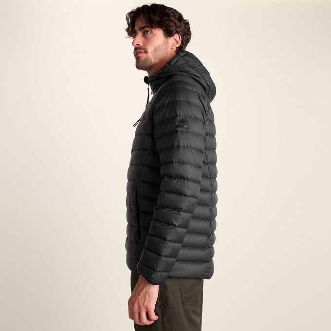 North Mens RDS Certified Down Hooded Jacket - Black