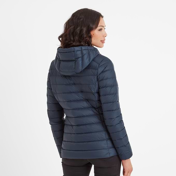 North Womens RDS Certified Down Hooded Jacket - Dark Indigo