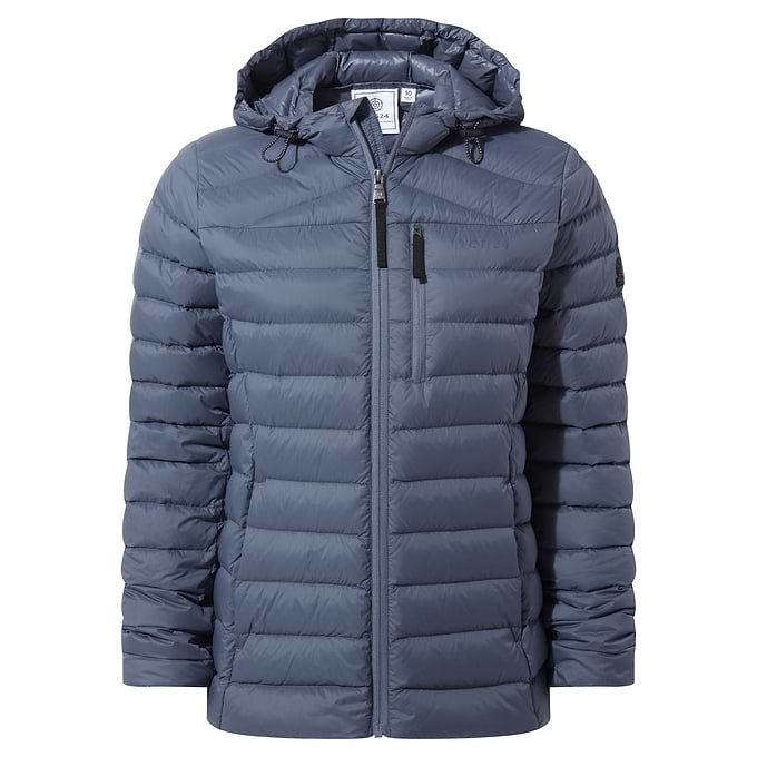North Womens RDS Certified Down Hooded Jacket - Blue Stone