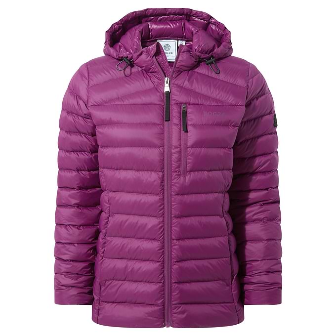 North Womens RDS Certified Down Hooded Jacket - Purple Berry