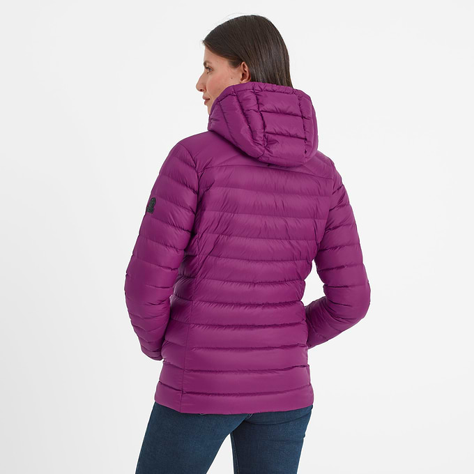North Womens RDS Certified Down Hooded Jacket - Purple Berry
