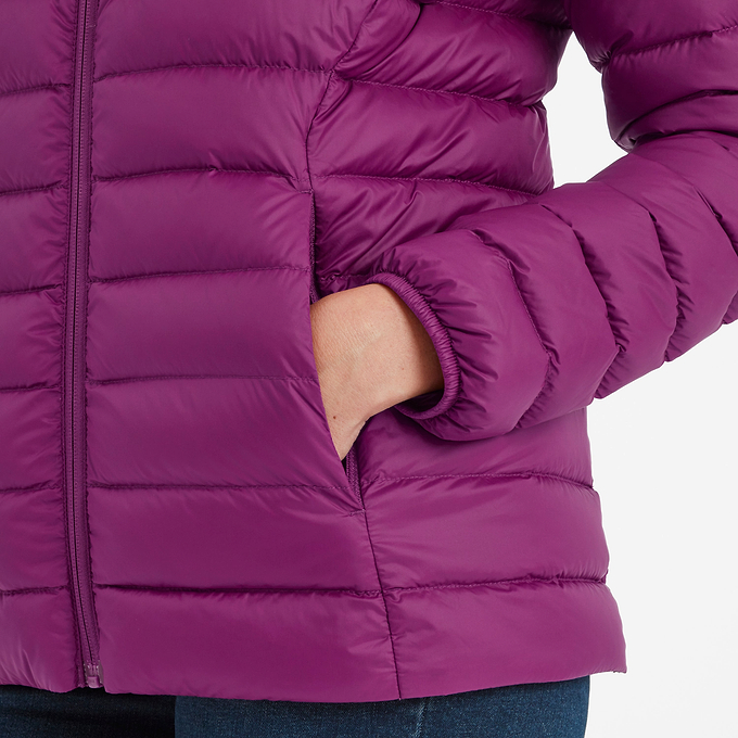 North Womens RDS Certified Down Hooded Jacket - Purple Berry