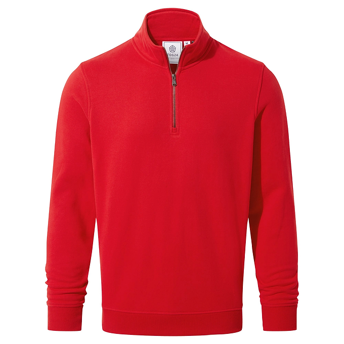 Oakenshaw Mens 1/4 Zip Neck - Jalapeno Red