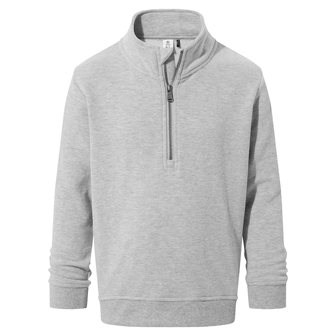 Oakenshaw Kids 1/4 Zip Neck - Grey Marl
