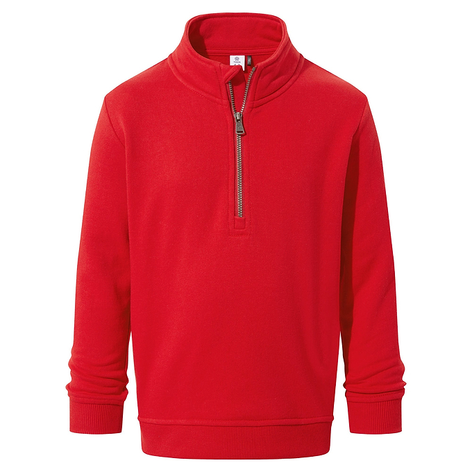 Oakenshaw Kids 1/4 Zip Neck - Jalapeno Red