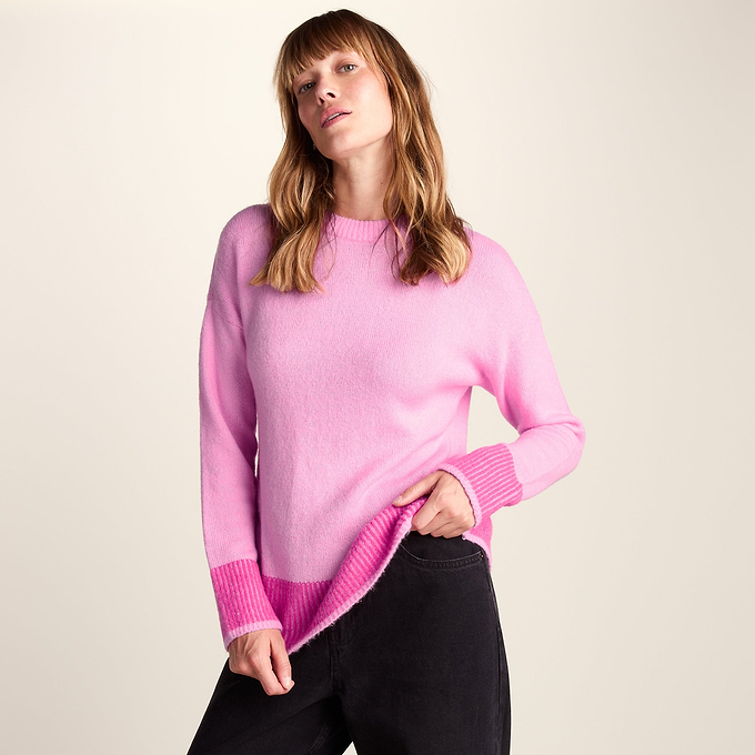 Odette Womens Soft Touch Knit Jumper - Sandy Pink