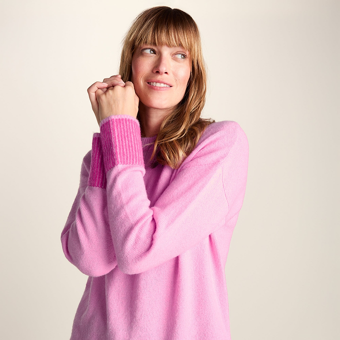 Odette Womens Soft Touch Knit Jumper - Sandy Pink