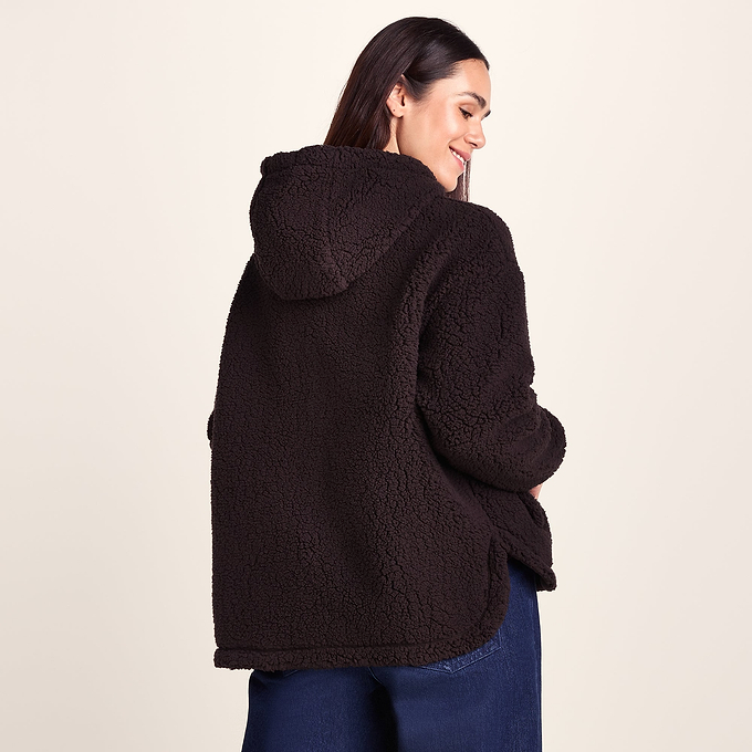 Olivia Womens Relaxed Fit Sherpa Fleece - Chocolate Brown