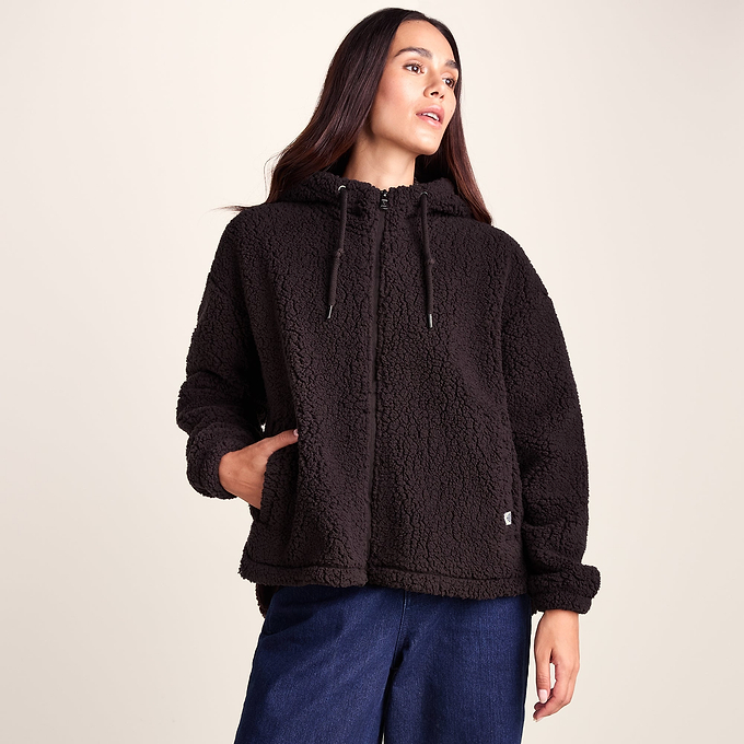 Olivia Womens Relaxed Fit Sherpa Fleece - Chocolate Brown