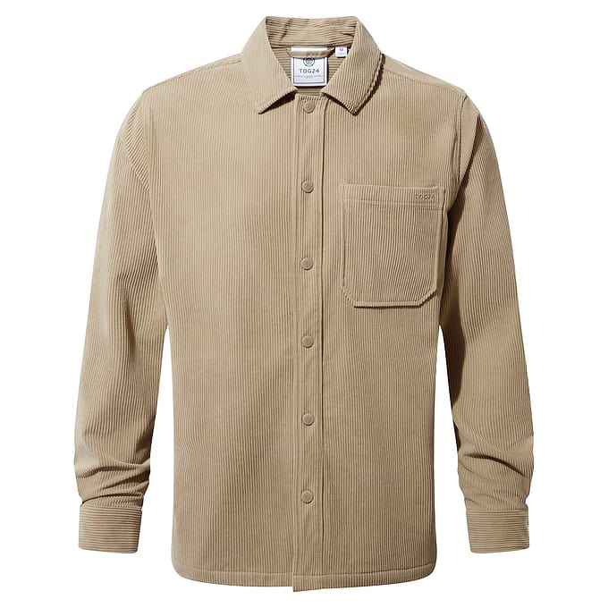 Olson Mens Chunky Corduroy Shacket - Walnut