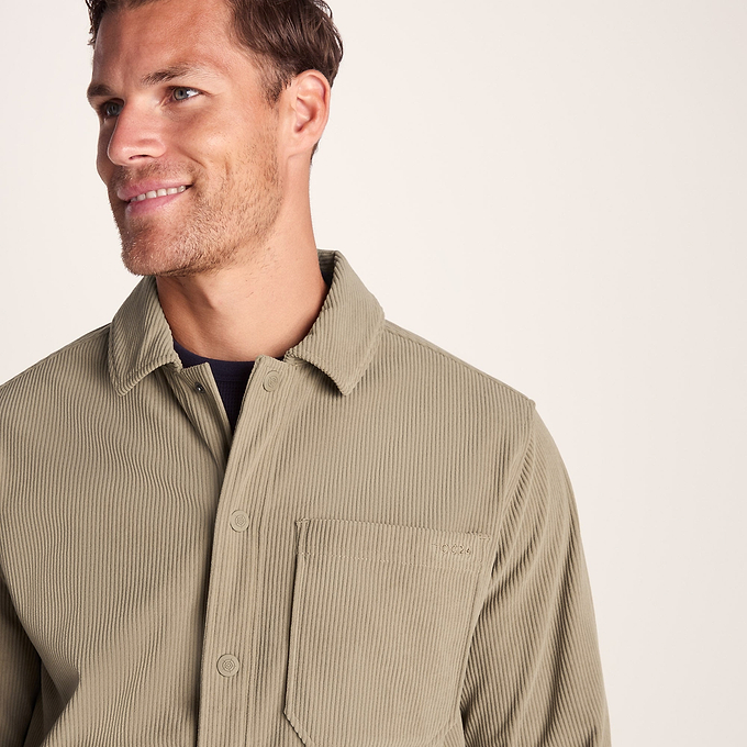 Olson Mens Chunky Corduroy Shacket - Walnut
