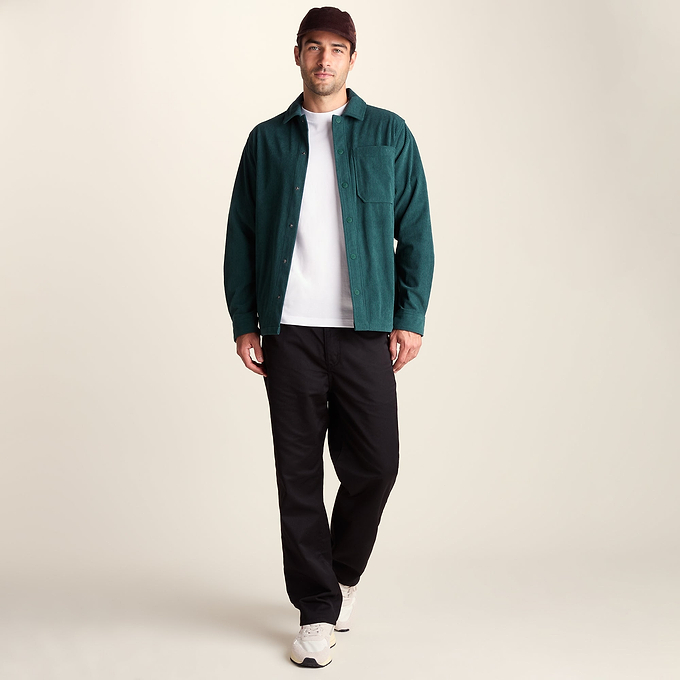 Olson Mens Chunky Corduroy Shacket - Midnight Green