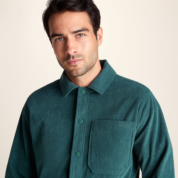 Olson Mens Chunky Corduroy Shacket - Midnight Green