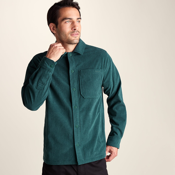 Olson Mens Chunky Corduroy Shacket - Midnight Green