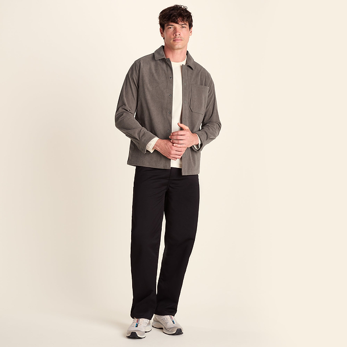 Olson Mens Chunky Corduroy Shacket - Ash Brown