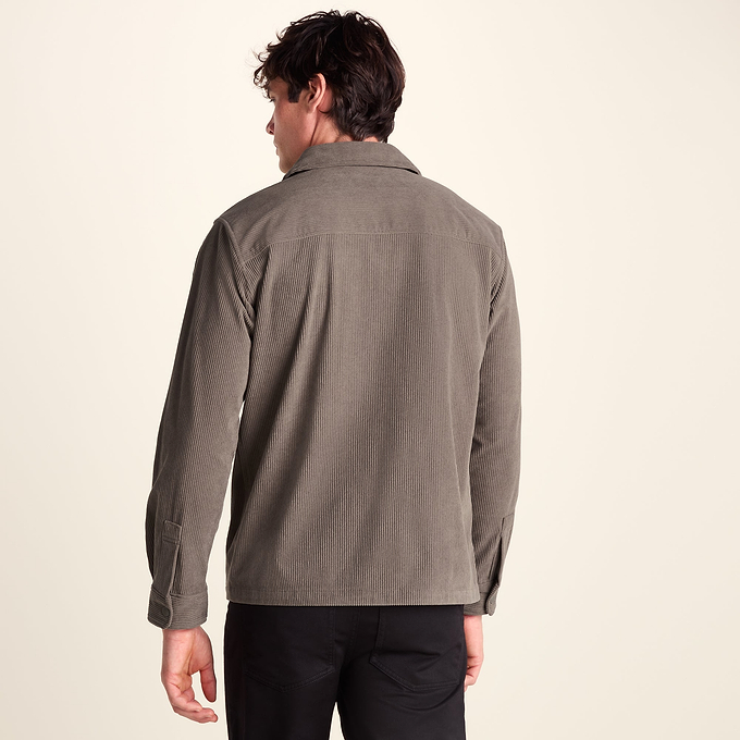 Olson Mens Chunky Corduroy Shacket - Ash Brown