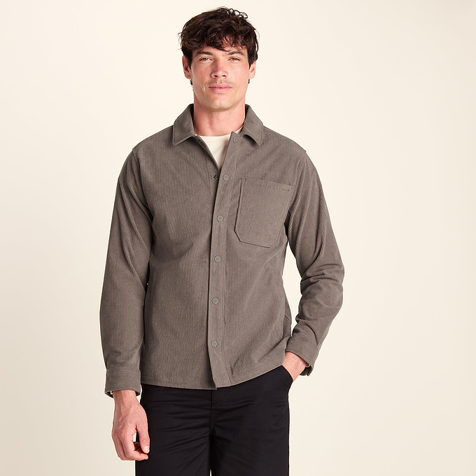 Olson Mens Chunky Corduroy Shacket - Ash Brown