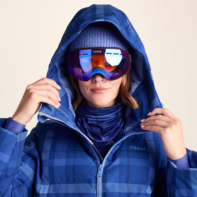 Orelle Womens Insulated Ski Jacket - Cobalt Blue Check