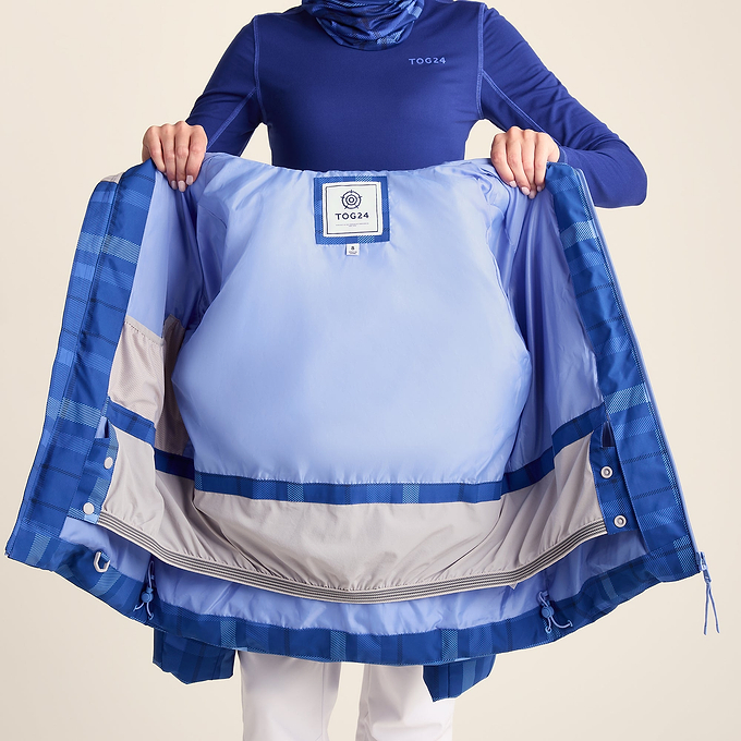 Orelle Womens Insulated Ski Jacket - Cobalt Blue Check