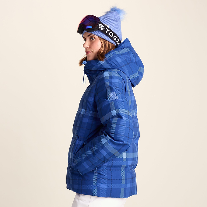 Orelle Womens Insulated Ski Jacket - Cobalt Blue Check