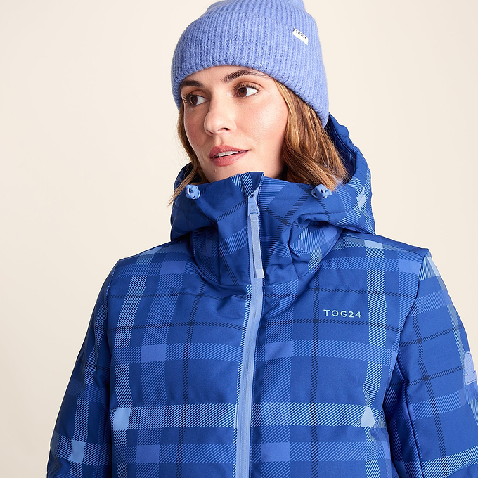 Orelle Womens Insulated Ski Jacket - Cobalt Blue Check