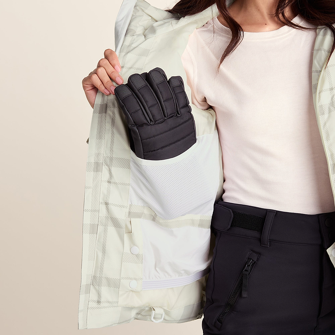 Orelle Womens Insulated Ski Jacket - Taupe Check