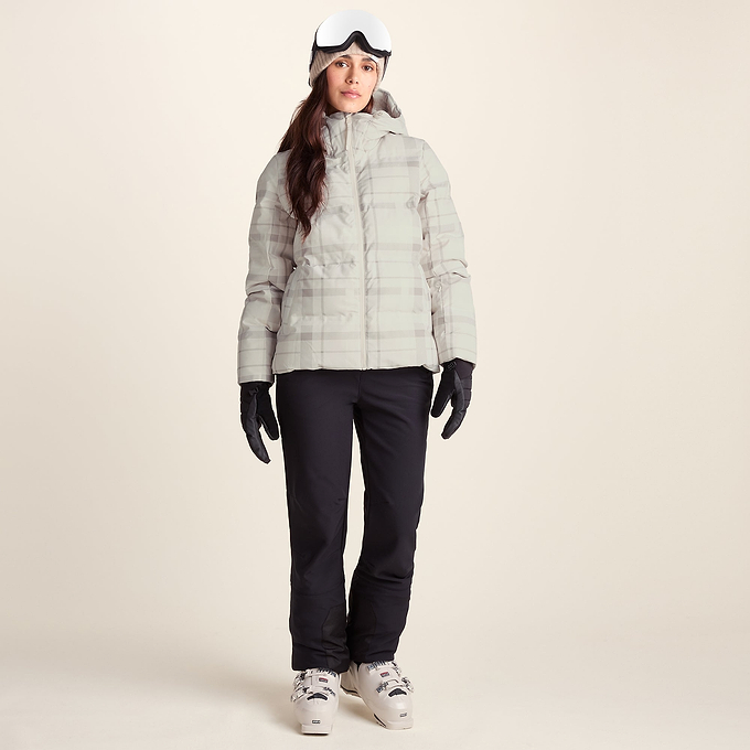 Orelle Womens Insulated Ski Jacket - Taupe Check