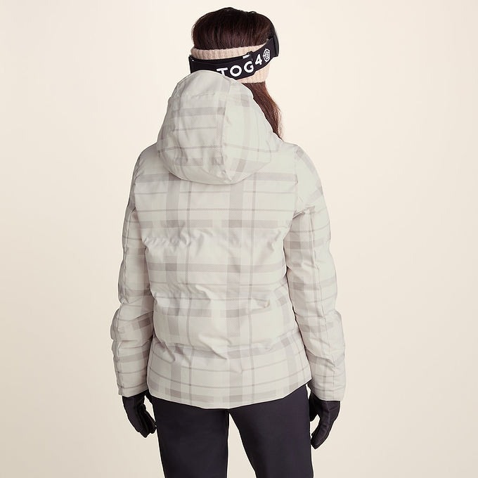 Orelle Womens Insulated Ski Jacket - Taupe Check