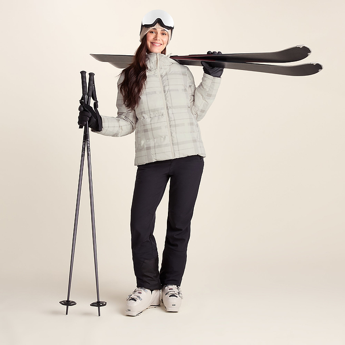 Orelle Womens Insulated Ski Jacket - Taupe Check