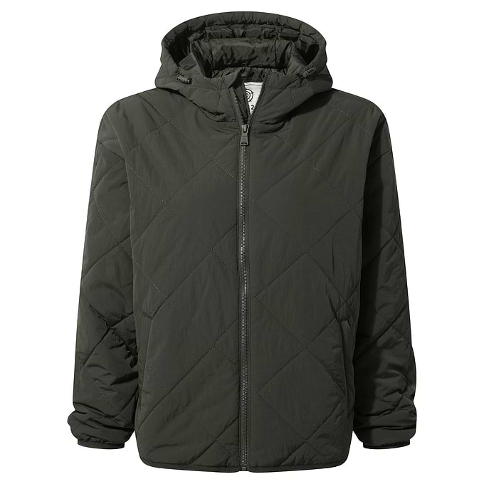 Orford Womens Hooded Packaway Padded Jacket - Washed Black