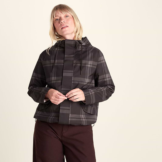 Ortega Womens Checked Waterproof Coat - Chocolate Brown