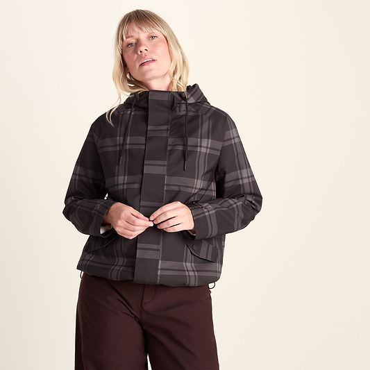 Ortega Womens Checked Waterproof Coat - Chocolate Brown