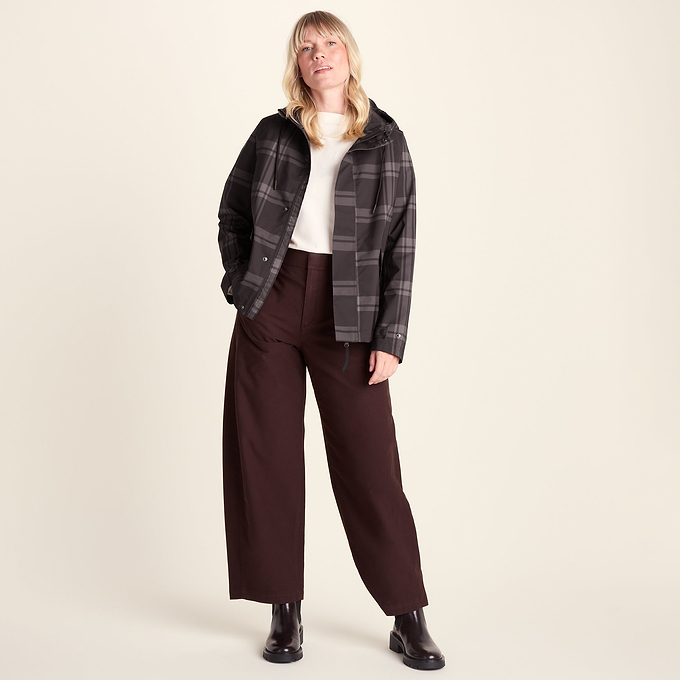 Ortega Womens Checked Waterproof Coat - Chocolate Brown
